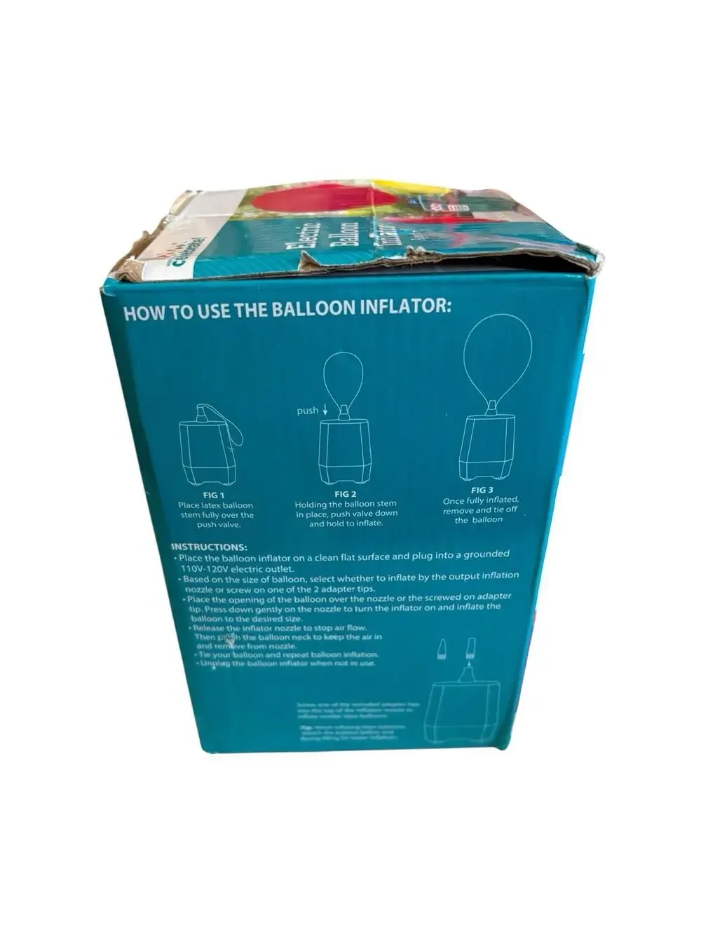 Celebrate!  Electric Balloon Inflator with Extendable Tip- Open Box